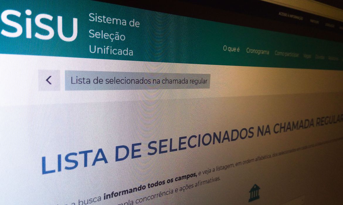tela para inscrição Sisu