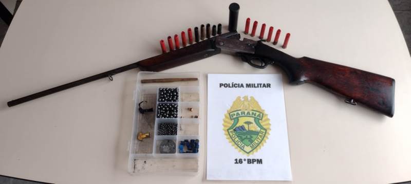 Espingarda calibre 36 apreendida